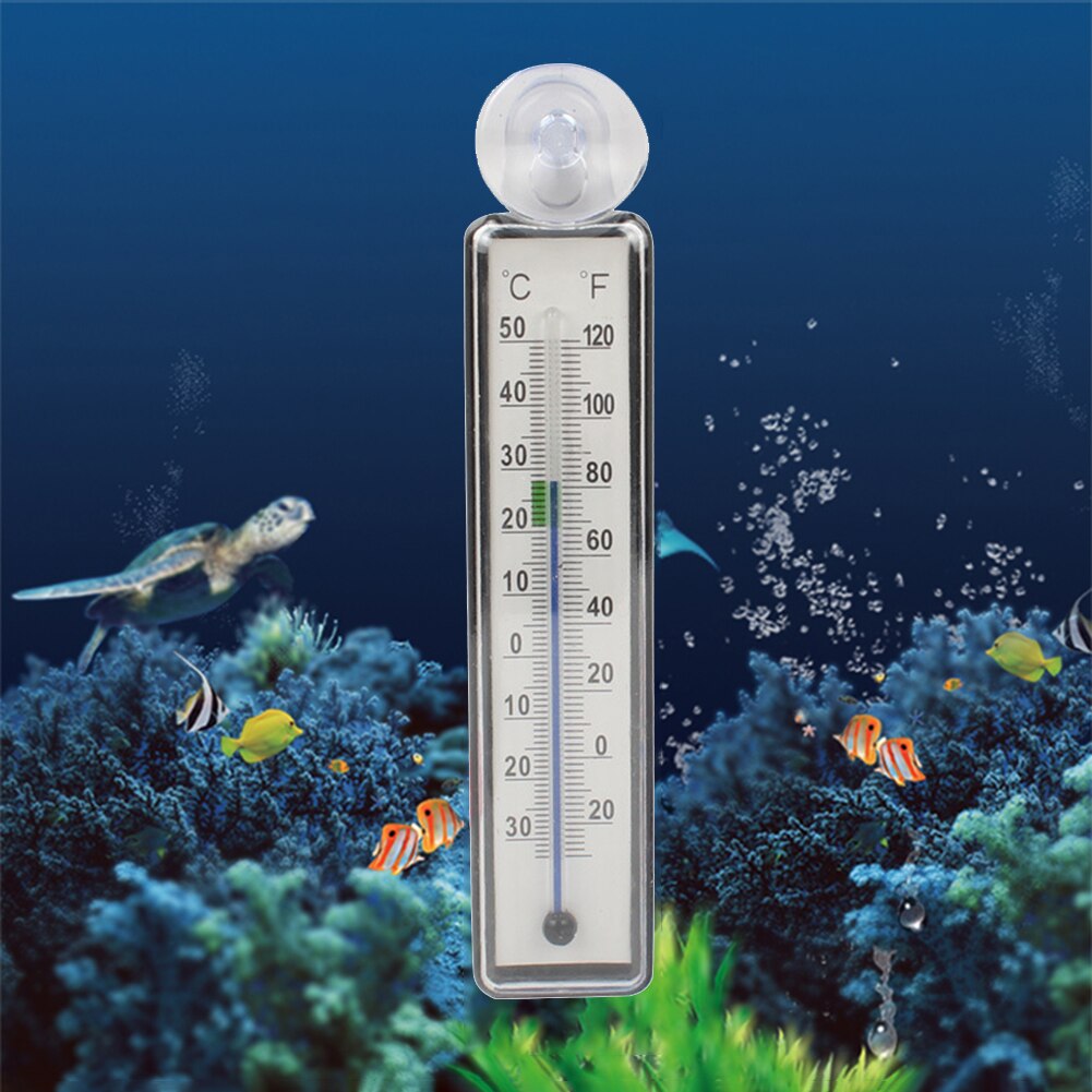 Aquarium Vertical Thermometer Suction Cup Fish Tank Glass Anti Dropping Water Temperature Gauge Meter Household Accessories