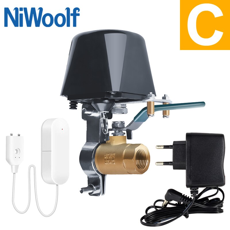 Tuya Wifi Water Lekkage Detectoren Water Valve Sensor Compatibel Met Tuyasmart/Smart Leven App: C