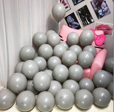 50 /100pcs 10inch Multicolor Pastel Candy Balloons Wedding Baloons Round Macaron Balloon Arch Decoration BirthdayParty Balloons: Makron grey / 50pcs