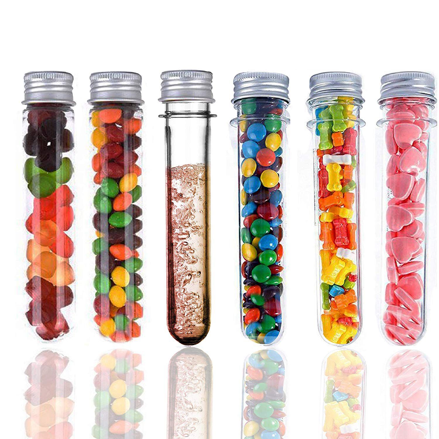 100Ml Plastic Test Tubes (25Pcs) With Cleaning Brush Transparent Storage Tubes With Lid - Bead Storage Tubes - Plastic Tube Fo