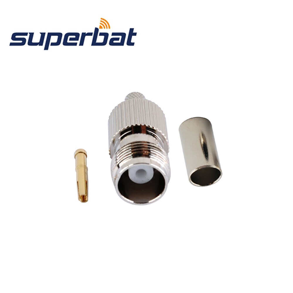 Superbat 10pcs TNC Crimp Female RF Connector for Coaxial Cable LMR195 RG58 RG400 RG142 for pigtail cable