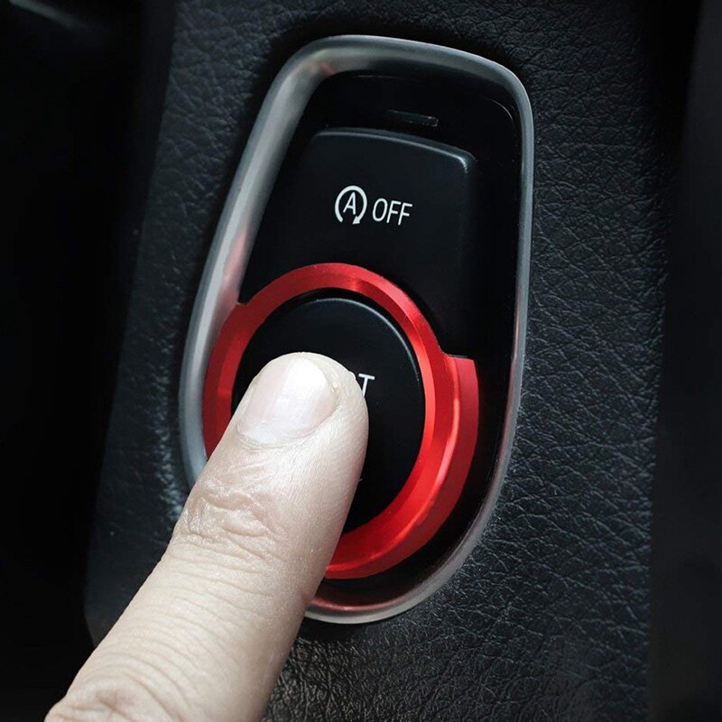 Red Aluminum Keyless Engine Push Start Button Decoration Ring Trim for BMW 2 3 4 Series X1 (F22 F30 F32 F34 F48)