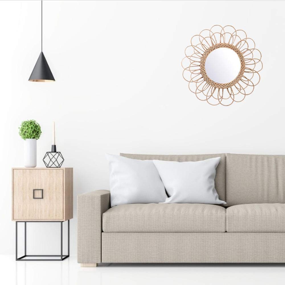 Äskettäin riippuva peili rottinki auringonkukka pyöreä seinäpeili boho paju pukeutuminen meikki peilit innovatiivinen art deco pyöreä peili