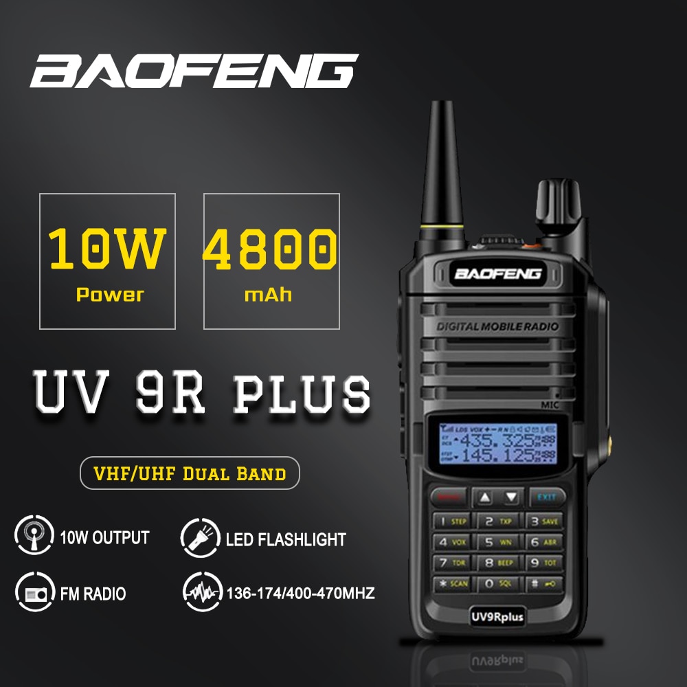 High Power Baofeng UV-9R Plus Twee Manier Radio Waterdichte IP67 Walkie Talkie Dual Band Psp Lange Bereik UV9R plus Draagbare radio