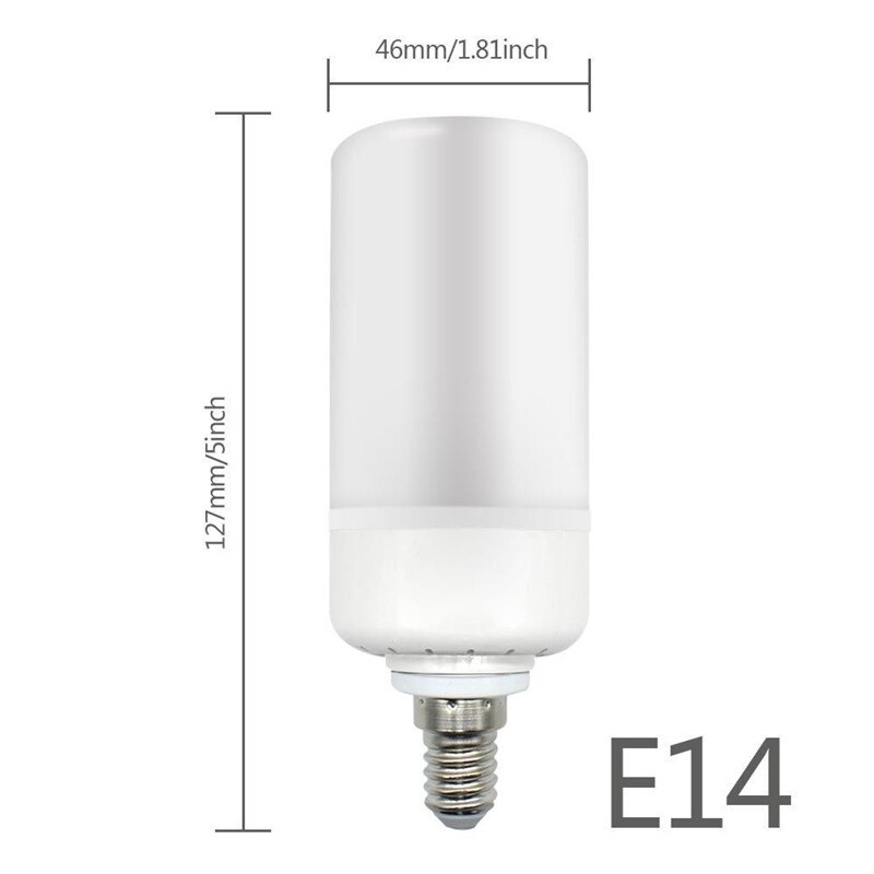 E27 5W LED Burning Light Flicker Flame Light Bulb Fire Effect Bulb Glow Decorative: E14
