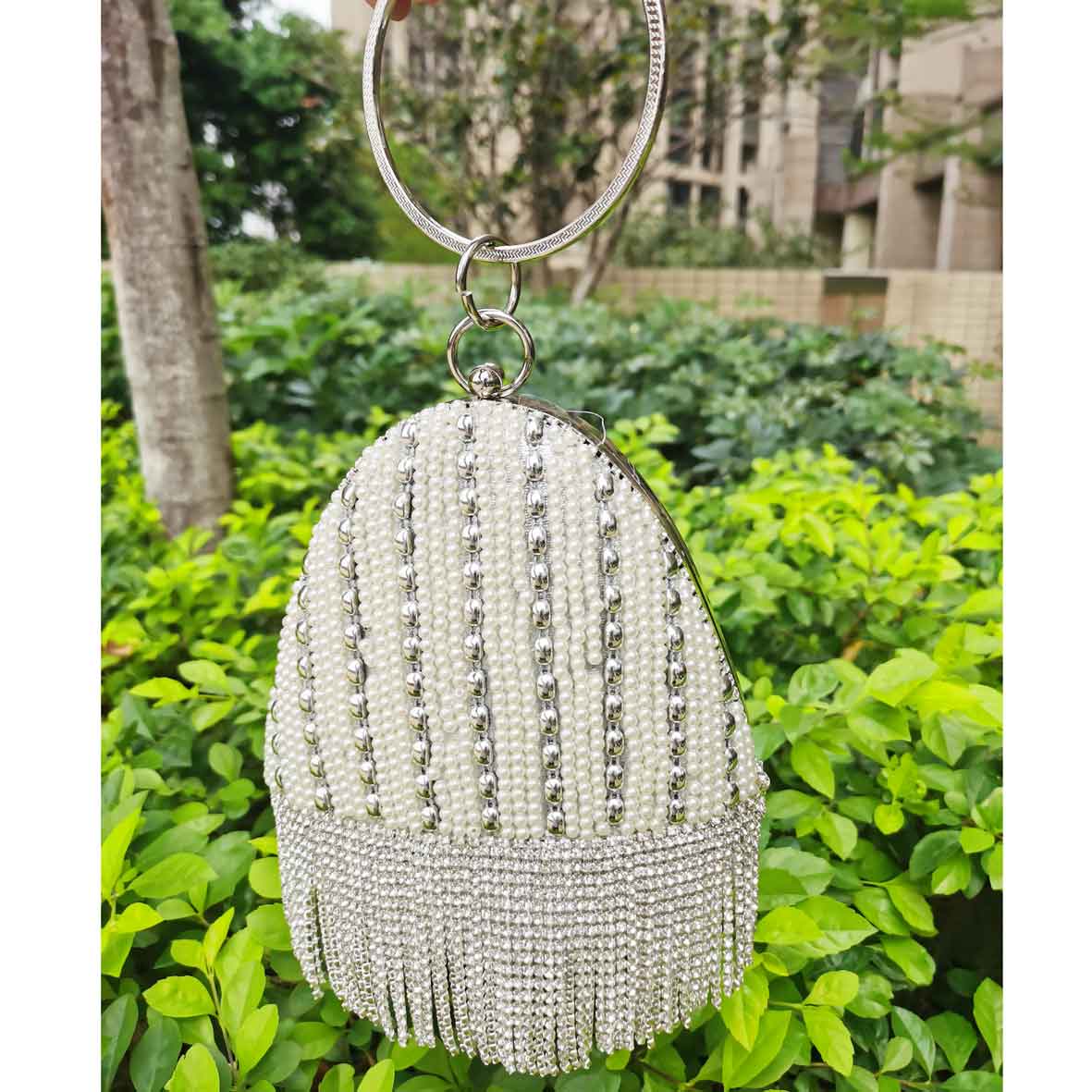 Sac de soirée ours blanc pour femmes, pochette avec pompon en cristal, bourse de fête, moins cher, M30,