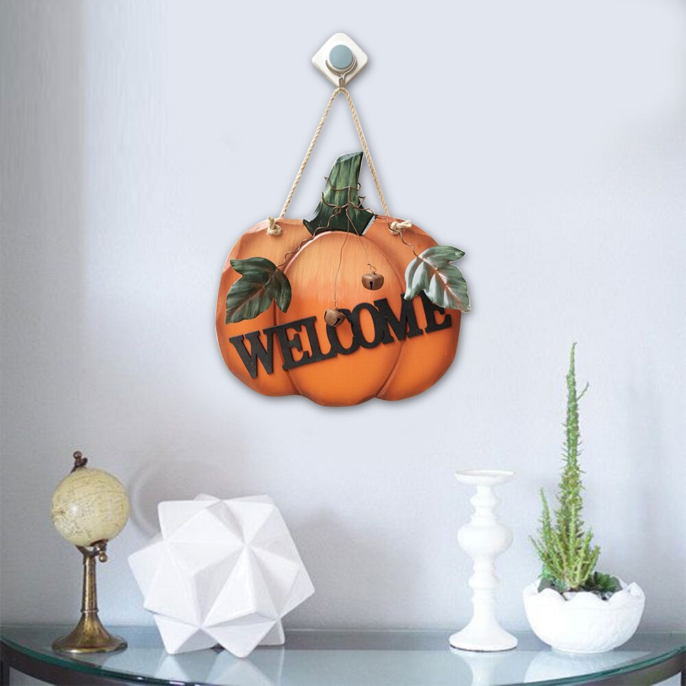 Wanddecoratie Houten Welkomstbord - Pompoen Rustiek Herfst Huis Sieraad