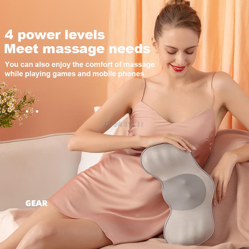 Shiatsu neck massage pillow deep tissue shoulder and back thermal massage full body electric back massager