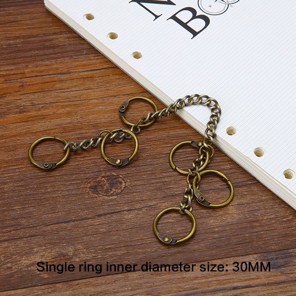 retro Metall verlieren Blatt Buch Bindemittel Klapp Ringe Für Album Scrapbooking Clips DIY Foto Aktivität Klingeln Kette Bindung Schreibwaren: cyan 30MM