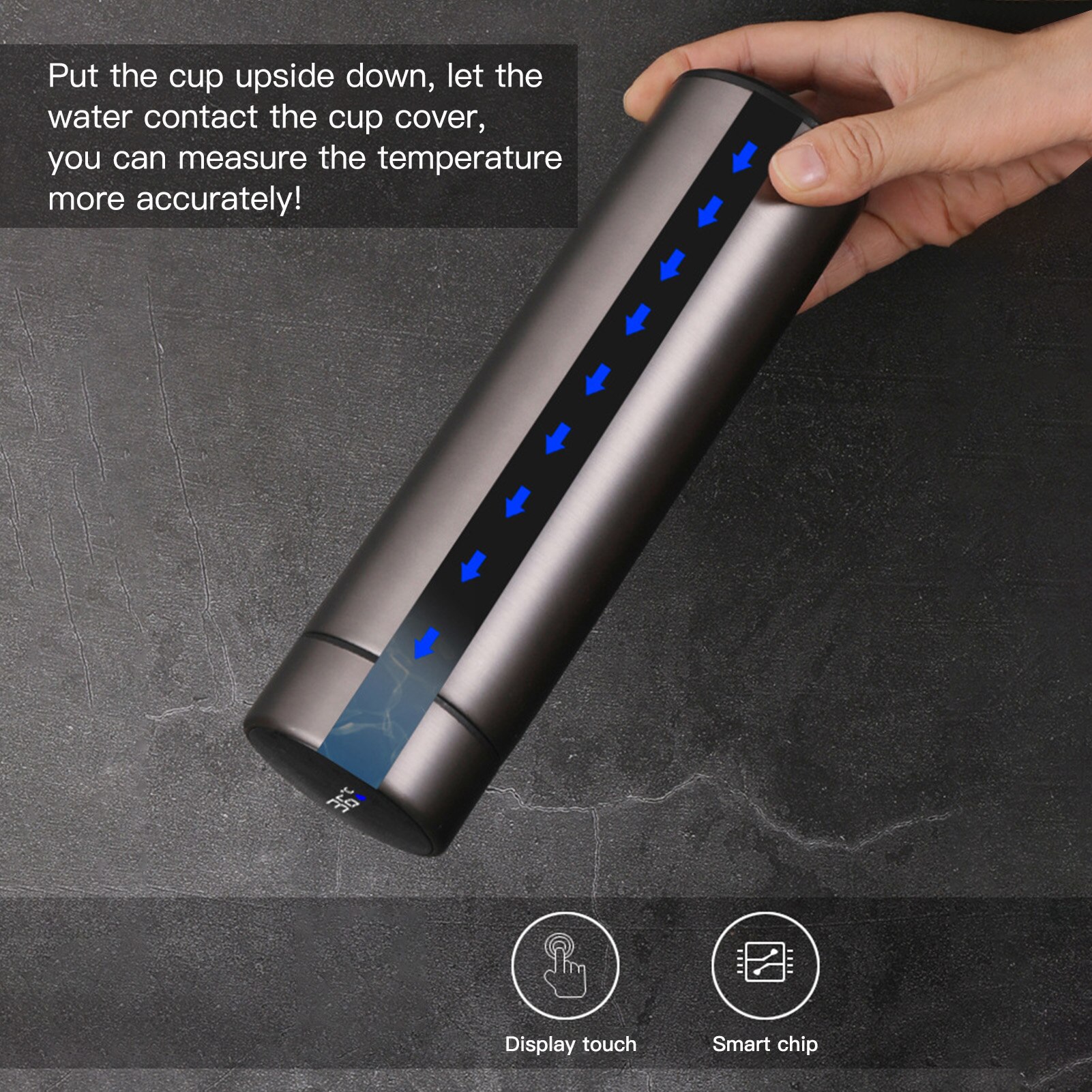 470ml 304 Stainless Steel Thermos with LED Temperature Display for Cold and Beverages Black Golden Red 3 colors