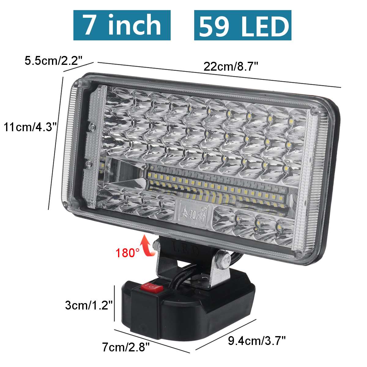 thumbnail image 2 of 6-Inch 30W LED Work Light Flashlight For Makita 18V Li-ion Battery – 2000 Lumens, IP68 Waterproof, Portable Spotlight 2 of 6