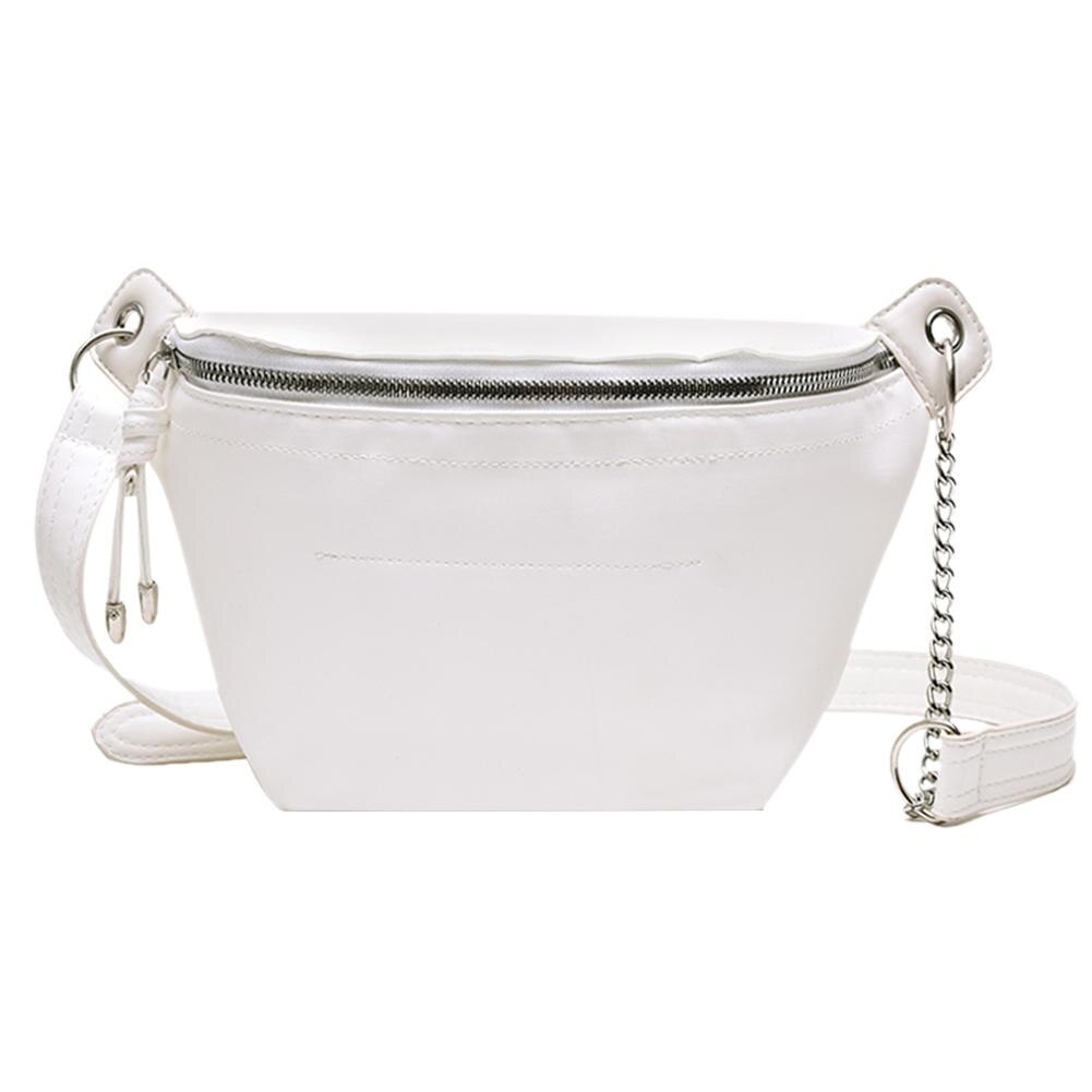 Handbags Skillful Manufacture Fanny Chest Pack Women Leather Waist Pouch Multi-function Shoulder Crossbody Bag: White