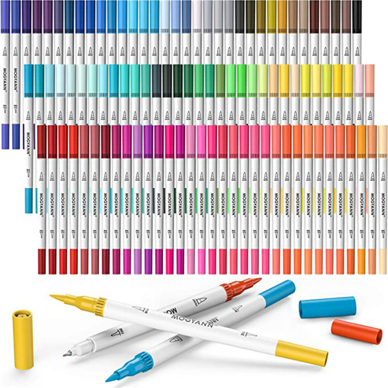 Markers Set 36/48/72/120 Kleuren FineLiner Dual Tip Brush Pen Tekening Schilderen Aquarel Art Marker Pennen voor Manga Art Supplies
