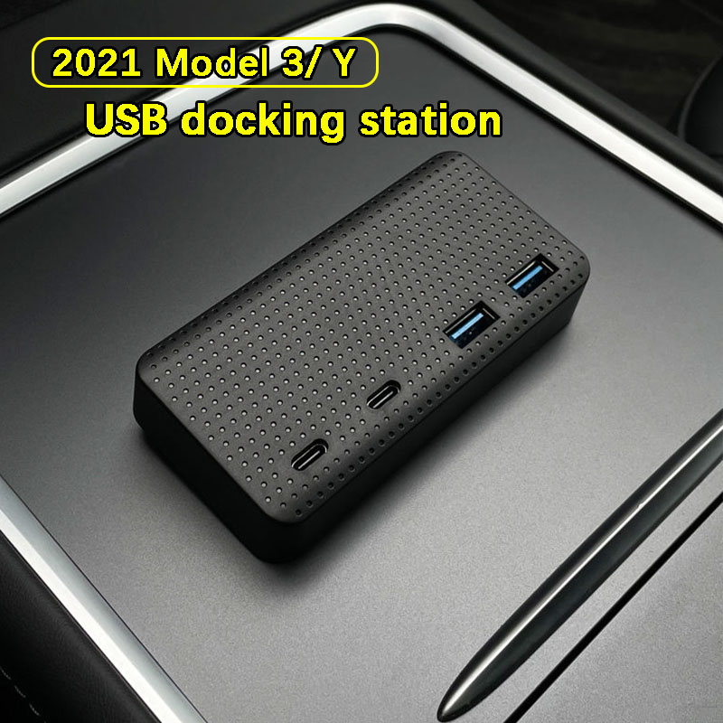 Car USB splitter HUB Expansion dock docking hub For Tesla model3 modelY Car Accessories