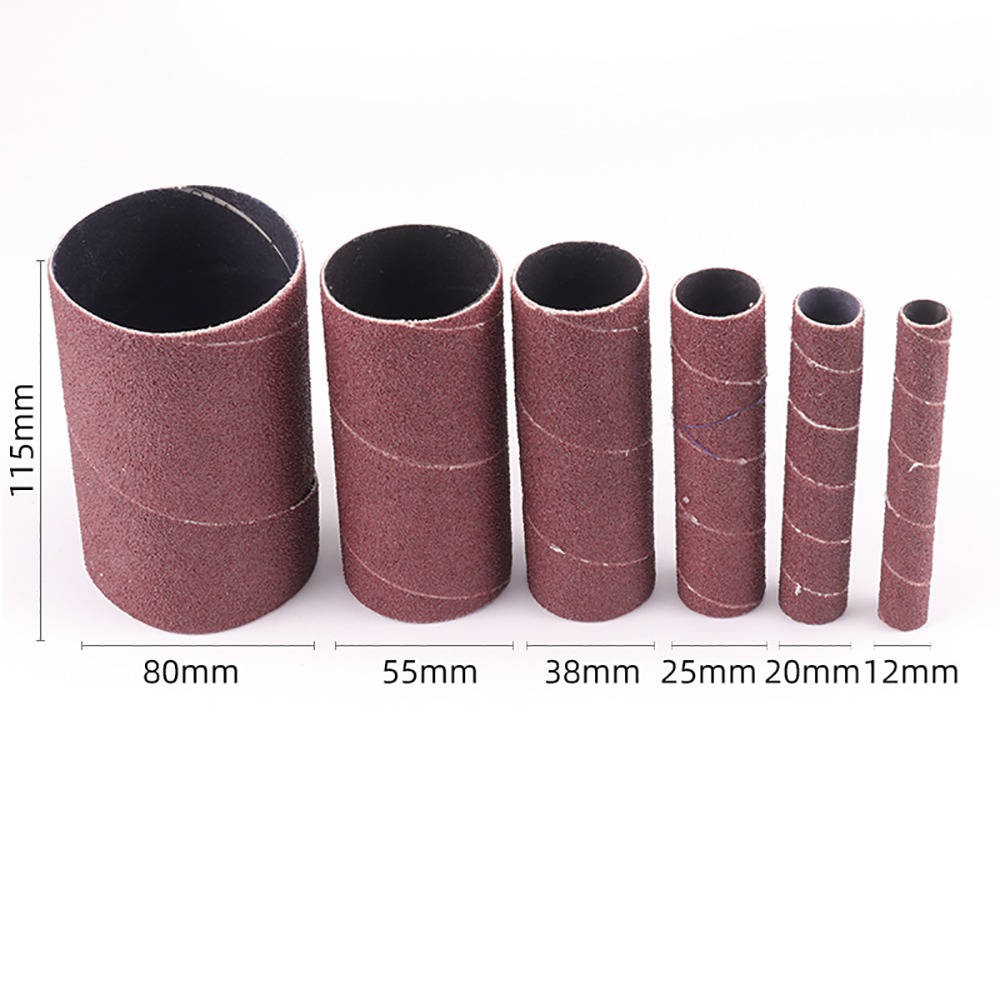 6 stücke Zubehör Universal Spindel Schleif hülsen polieren 80 # Schleif trommel Kit langlebige 120 # Schleif werkzeuge: 40 #
