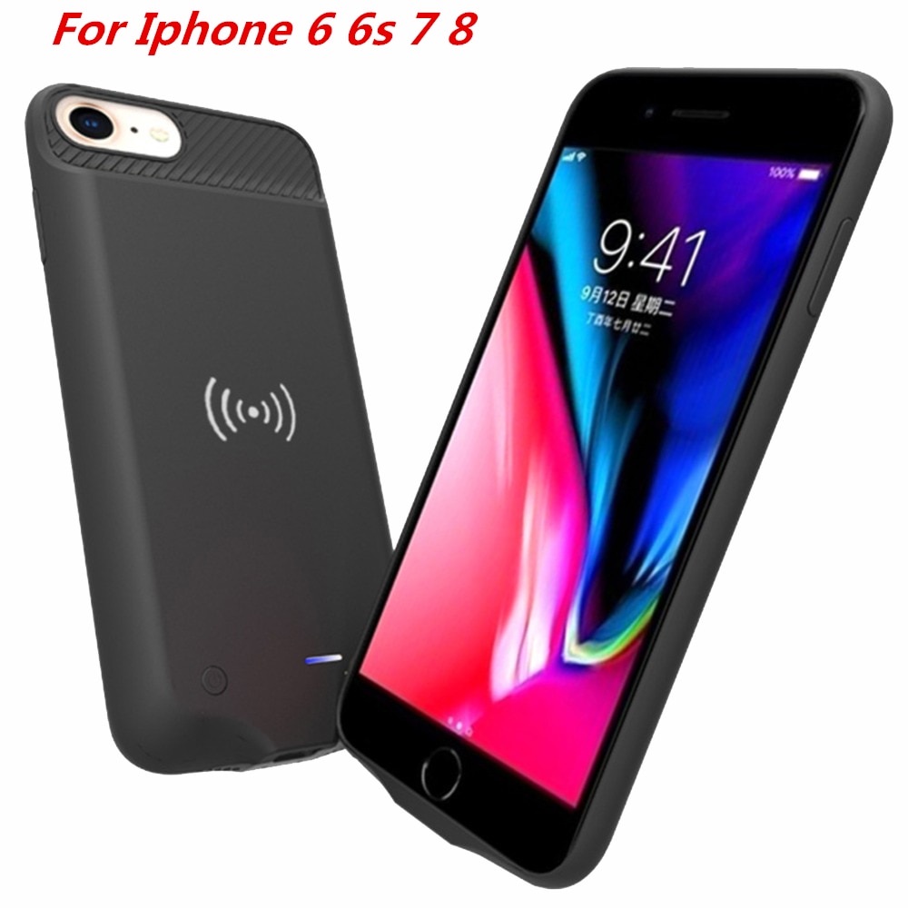 For iphone 6 Battery Case 3800mah Smart Wireless charging Battery Cover Smart Power Bank For iphone 6S 7 8 6 Battery Case