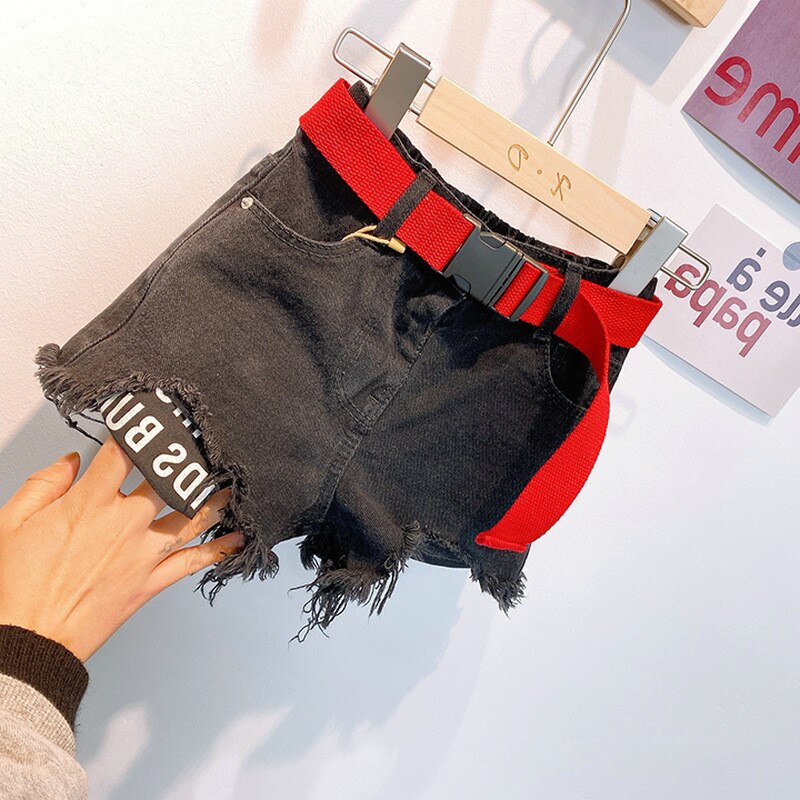 2 3 4 5 6 år småbørn pige shorts afslappet koreansk bogstav denim shorts til gril sommer børn piger shorts
