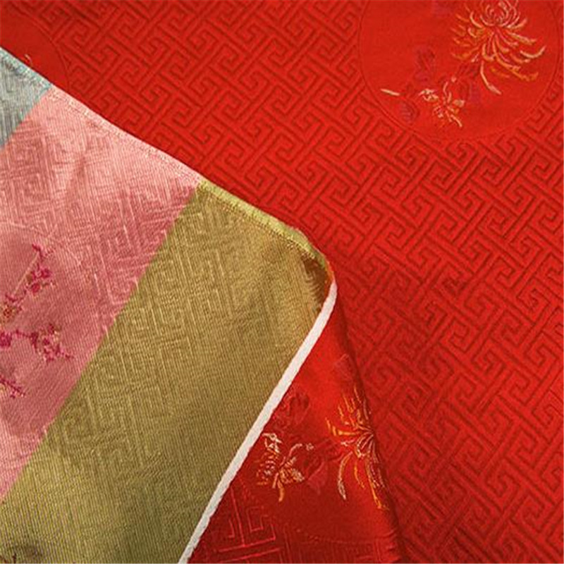 Brokade polyester stof blomster jacquard mønster fremragende søde stof til pakke dekoration brug
