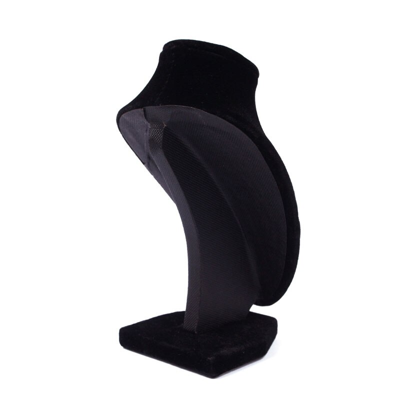 Kleine zwarte sieraden hanger buste fluwelen ketting display stand houder show versieren bijoux  #55718