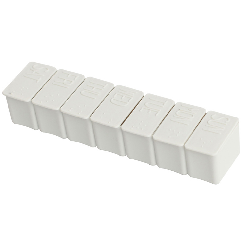 14 galler per vecka pillerfodral 7 dagar medicinask tablett dispenser organisatör piller box splitters plastförvaringsbox med klämlock: Grå