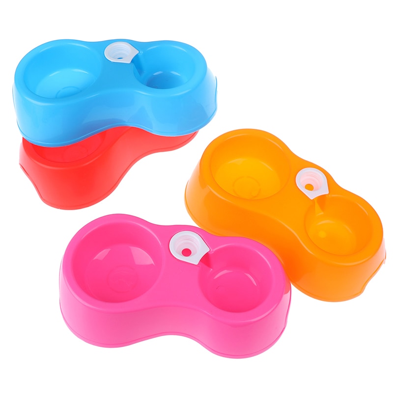 1pcs Dual Port Dog Cat Pets Automatic Water Dispenser Feeder Bowl Utensils Pet Drinking Water Feeder Bowl
