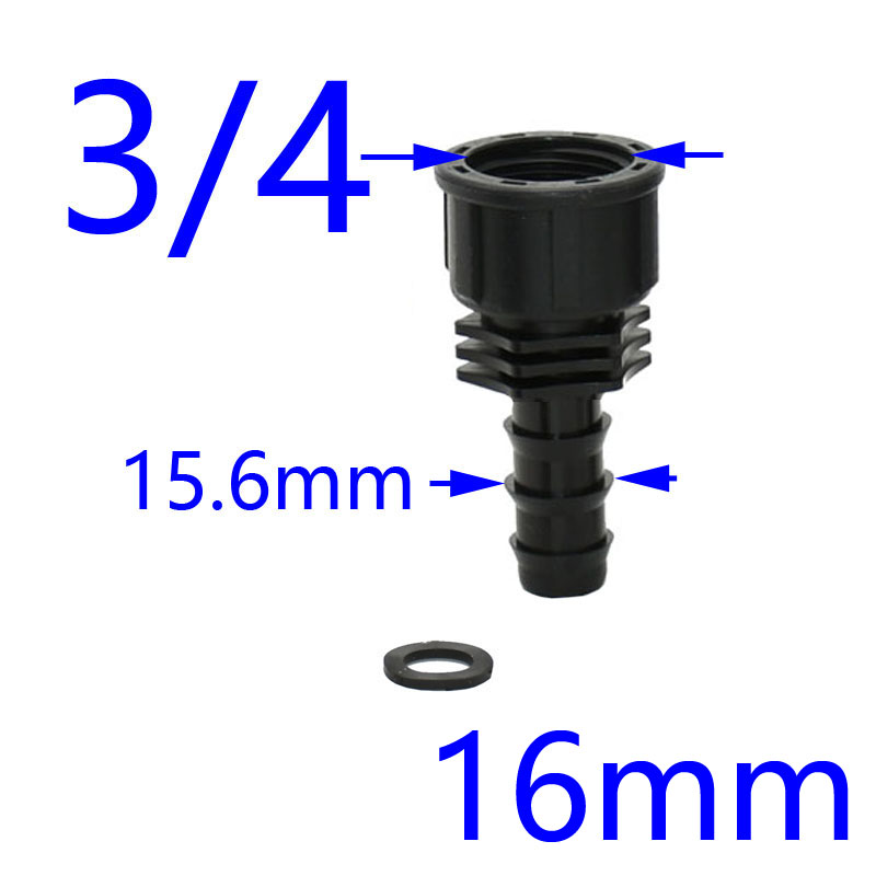 Dn15 dn20 slangkontakt  to 1/2 " 3/4 " honkontakt taggad plastslangkoppling mikrobevattningsadapter 2 st
