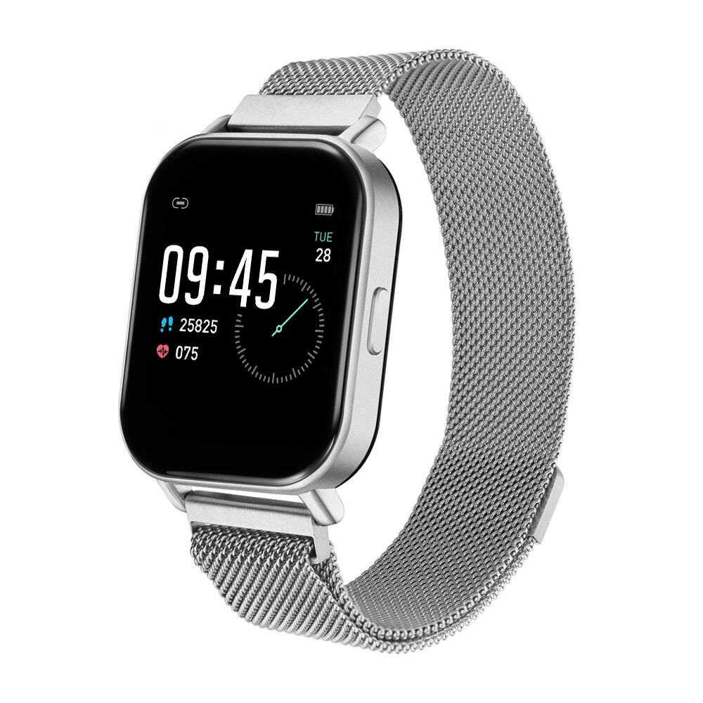 Bluetooth horloges fitness tracker lichaamstemperatuur hartslagmeter metronoom sportarmband smartwatch  r66: R66 metalen zilver