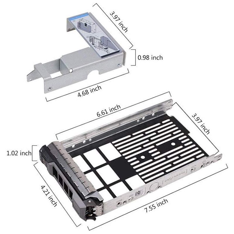 3.5 Inch Harde Schijf Caddy Lade Voor Dell Poweredge Servers-Met 2.5 Inch Hdd Adapter Nvme Ssd Sas Sata beugel