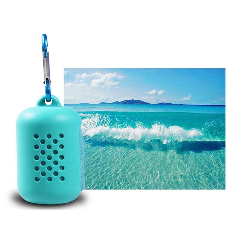 Travel Fold-Able Mini Towel Portable Hiking Camping Quick Dry Towel With Silicon Case Outdoor Tool Sports Face Hand Towel