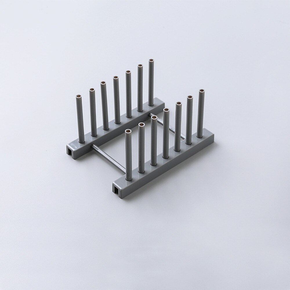 Plastic Plate Stand Rack Kitchen Plate Holder Storage Shelf Pot Lid Rack Plate Display Pan Cover Stand Kitchen Organizer: Gray