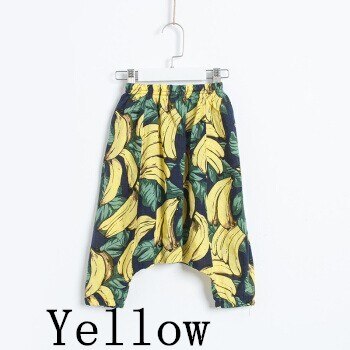 Pantalones Harlan Big pp para bebés y niños de 0 a 5 años, pantalones bombachos con estampado de mosquitos, estilo veraniego: Amarillo / 4T
