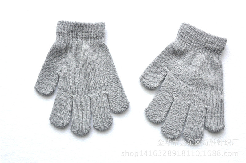 Warme Winter Vinger Handschoenen Kids Kinderen Leuke Solid Wol Gebreide Elastische Handschoenen Mode Accessoires-Qsd: 5
