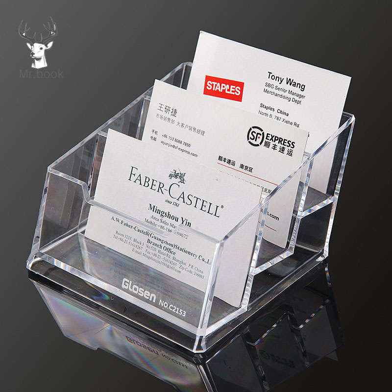 Clear Acrylic Business Name Card Holder Display Stand Rack Desktop Table Organizer Office Home Supplies Card Storage Rack