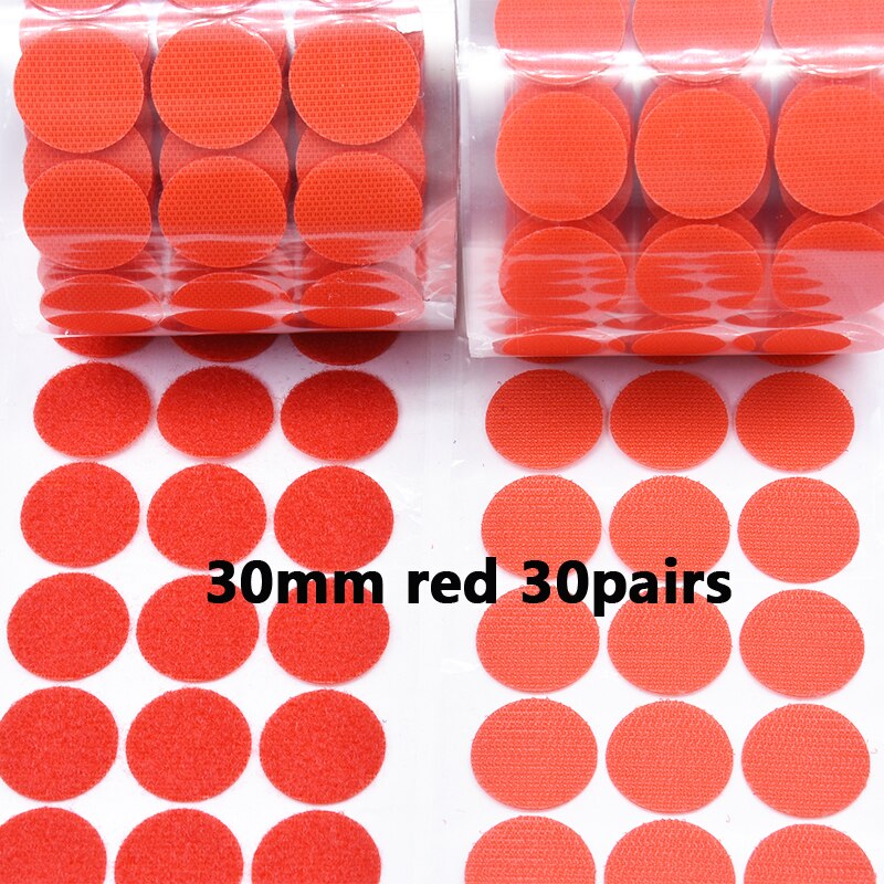 108 par velcro adhesivo cierre autoadhesivo cinta ganchos y bucles magia cinta pegatinas Dots Velcros de Nylon casa Klitterband pegamento: 30mm red 30pairs