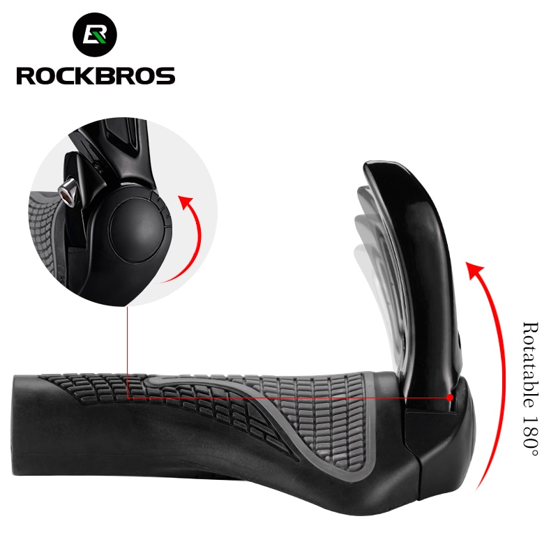 Rockbros fietsstuur grip ergonomische antislip rubberen handgrepen lock-on cover fietsstuur mtb racefiets accessoires