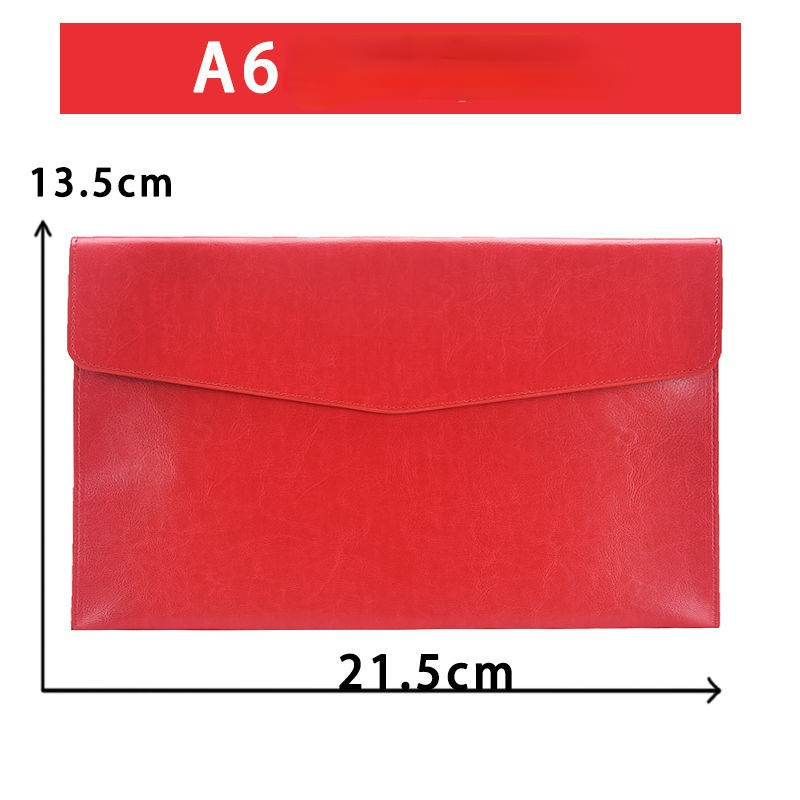 A4 A5 A6 Retro Business Leather Portable File Folder Data Package Document Bag Simplicity Magnetic Button School Office: A6 F