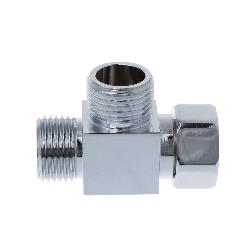 1/2 "laiton Chrome 3 voies déviateur tuyau raccord té T forme adaptateur bain connecteur