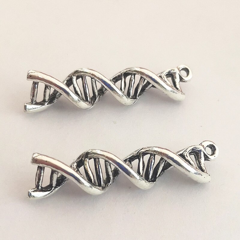 4Pcs Dna Charms Hanger Diy Sieraden Bevindingen Voor Sieraden Makingantique Zilver Kleur Tone 9X40Mm Bedels Voor sieraden Maken