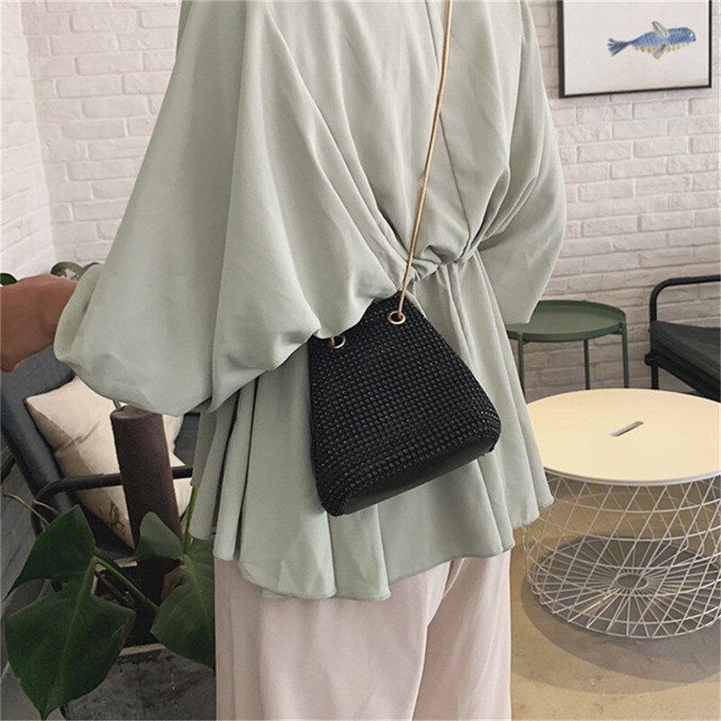 Kupplung-tasche mit diamanten, strass-ketten-schultertasche für damen, luxuriöse damenhandtasche für abend/Party/hochzeit, silberne beuteltasche