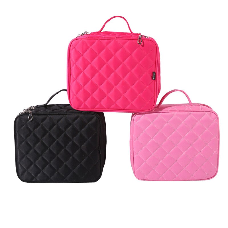 Kosmetikerin Notwendig Doppel Schicht Kosmetik Tasche Box Frauen Schönheit Eitelkeit Make-Up-Tools Organizer Fall Travel Kultur Wash Lagerung