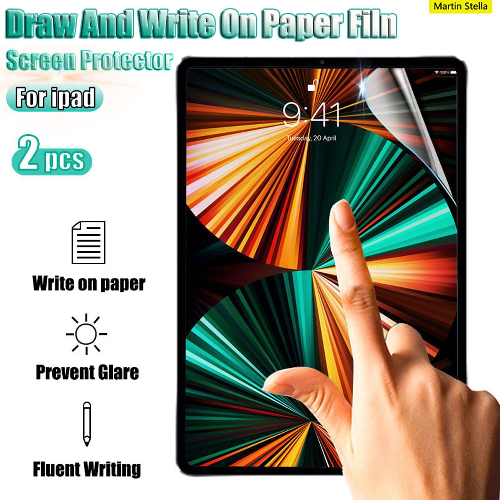 2 sztuk papieru Tablet jak Screen Protector dla Ipad Pro 11 12.9 2021 10.5 10.2 2020 9 Film dla Ipad Air Mini 6 5 4 3 2 1 bez szkła
