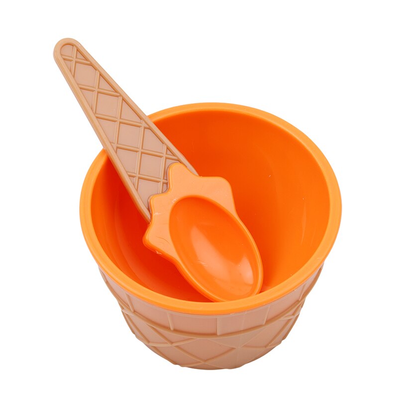 Cuencos de helado para niños, taza, tazón de pareja, , contenedor para postres, cuchara, el mejor para niños: Naranja