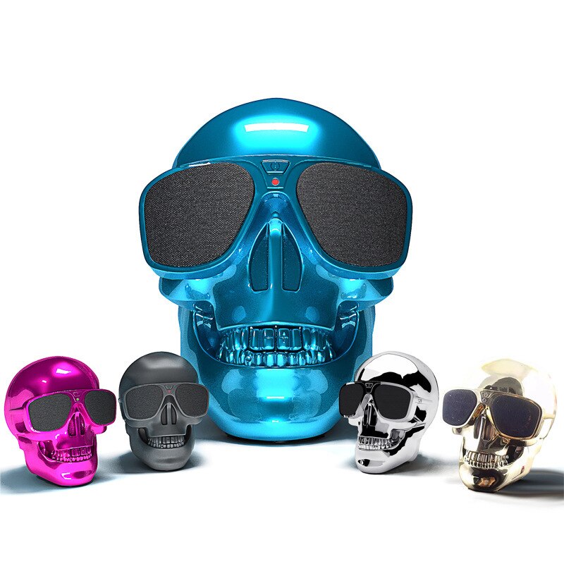 Ghost Skull Shape Plastic Metallic Wireless Bluetooth Speaker Sunglass NFC Skull Speaker Mobile Subwoofer Multipurpose Speaker