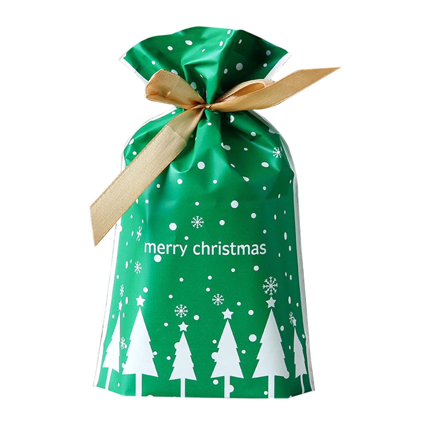 50pcs Christmas Candy Bags Xmas Decorations Santa Bag Navidad Xmas Bags Cristmas Cookies Packing Bag 15x23.5cm: Fluorescence Yellow