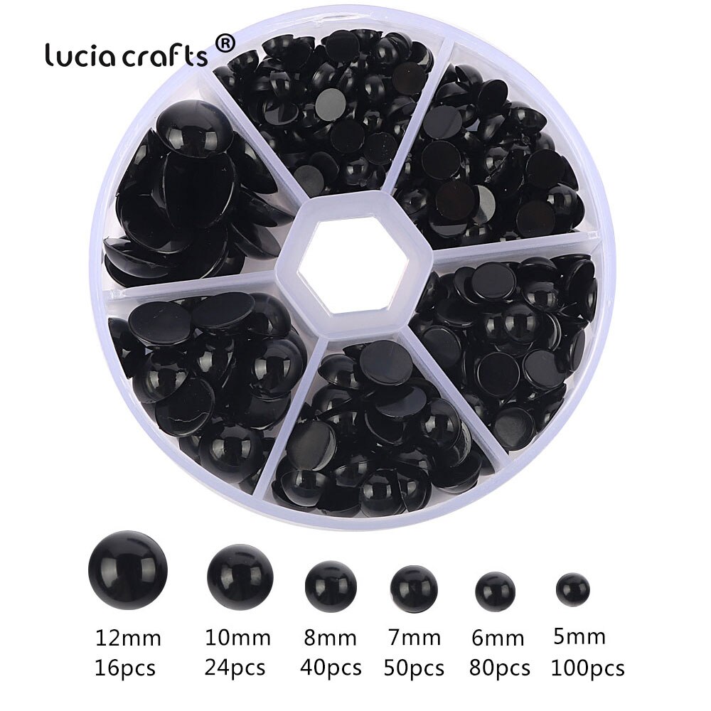 5-20mm Half Round Pearls Plastic Black Beads Flatback Resin Pearl Glue On Rhinestones Beads Nail Art Crafts Diy Decoration K1011