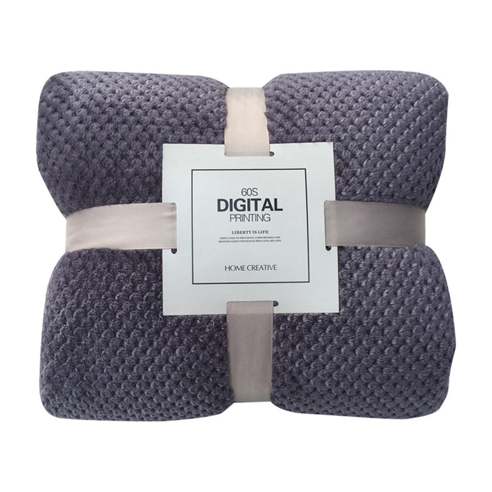 Couverture de lit en molleton à carreaux doux et grandes couvertures en flanelle de maille couverture en molleton de corail respirant épais sur les textiles de maison de lit & 2: Pourpre / M