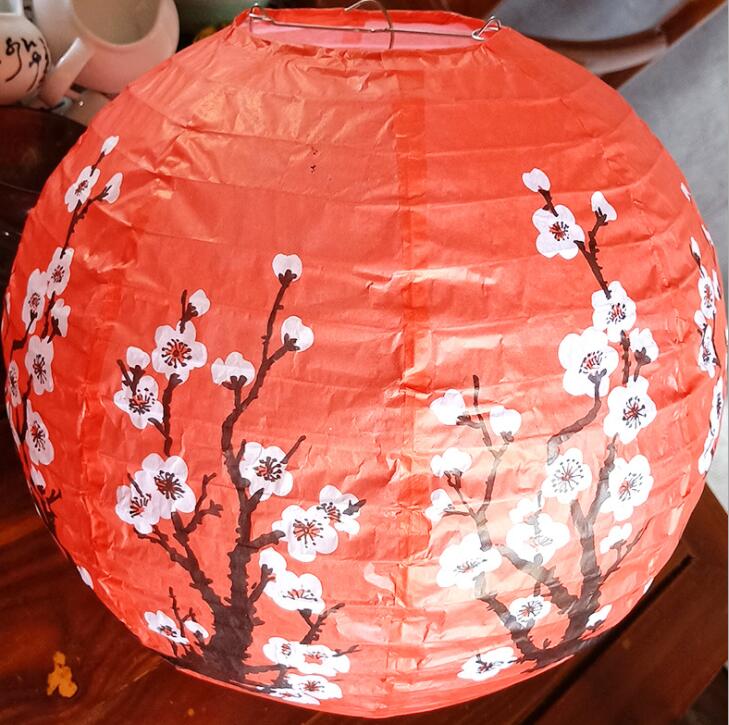 2pcs/lot 12" 30cm Flower Paper Lanterns Chinese Japanese Festival Retro Paper Lantern Balls Wedding Birthday Party Decoration: F