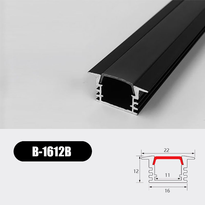 Tira de luces Led de perfil de aluminio negro/plateado, difusor de 2835 5050 canales, iluminación de línea de pared interior, barra de luz magnética para armario de cocina: Blanco / Blanco frío