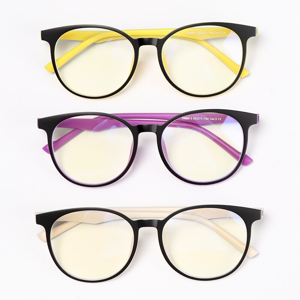 Gafas TR90 para ordenador, gafas de protección de luz azul, con bloqueo de luz azul, gafas ópticas de ojo, gafas de marco redondo, 1 ud.