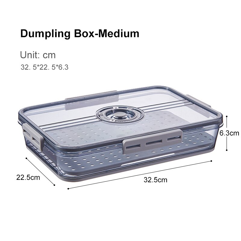 Refrigerator Storage Container Box Food Grade PET Plastic Thickened Timekeeping Frozen Food Storage Kitchen Containers Set: 7003 Grey